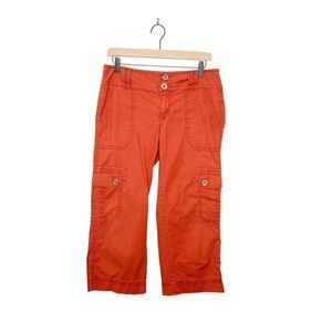 Cabi Womens Y2K Orange‎ Cargo Utility Crop Capri Pants 6